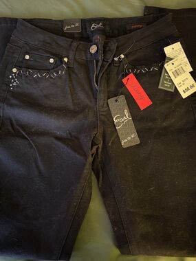 Earl Jeans Black Skinny Jeans with Studded Pocket Detail